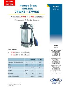 Pompe à eau SULZER J4WKS - J7WKS